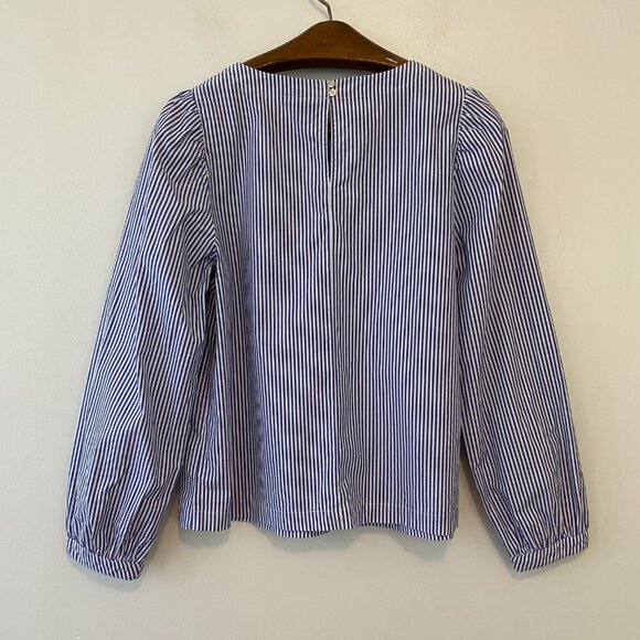 Gap Blue White Striped Long Pull Sleeve Pullover Top Womens Medium - Picture 4 of 7